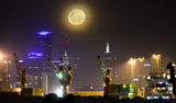 PHA100028S
Moonrise over city of Melbourne, Australia.