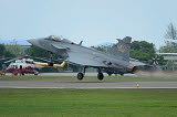 RGU100034M
A Saab JAS 39 Gripen C of the Royal Thai Air Force taking off.