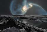RMR100071S
The collision of the Milky Way and Andromeda galaxies seen from the Earth.