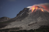 RRS300223S
Glowing lava dome during eruption of Soufriere Hills volcano, Montserrat, Caribbean.
