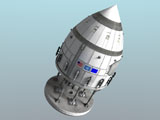 RTA200023S
Orion-drive spacecraft in standard configuration for space flight.
