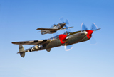 SGR100007M
A P-38 Lightning and P-51D Mustang in flight.