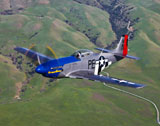 SGR100097M
A P-51D Mustang in flight over Hollister, California.