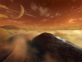 SHB100013S
Dark dunes are shaped by the moon's winds on the surface of Titan.