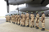 STK100166M
Rwandan peacekeepers prepare to board a C-130 Hercules.