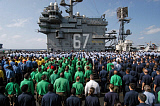 STK101438M
U.S. Navy Sailors stand at attention during a frocking ceremony.