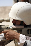 STK102159M
Iraqi Army Sergeant sights in down range during an advanced marksmanship course.