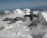 STK102354M
A-10 Thunderbolt II's fly over mountainous landscape.