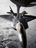 STK102691M
A KC-135 Stratotanker refuels a F-22 Raptor.
