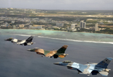 STK102961M
Three F-16 Fighting Falcons fly in formation over Tumon Bay, Guam.