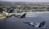 STK102962M
Three F-16 Fighting Falcons fly in formation over Tumon Bay, Guam.