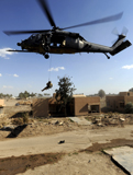 STK102984M
A pararescueman rappels from an HH-60 Pavehawk helicopter.