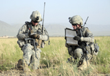 STK103714M
U.S. Army soldiers patrol across a plateau in search of a weapons cache.