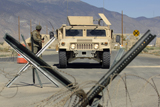 STK103890M
U.S. Marine guards the gate at a training range in Hawthorne, Nevada.