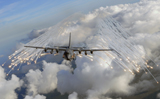 STK104137M
An AC-130U gunship jettisons flares over Florida.