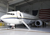 STK104930M
A C-40 Clipper in a hangar after arriving at Naval Air Station North Island.