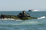 STK105265M
U.S. Marines drive an amphibious assault vehicle.