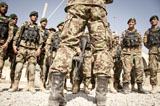 STK105370M
Afghan Air Force members get briefed on an exercise in Afghanistan.
