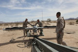 STK105748M
Marines place an RQ-7 Shadow unmanned aerial vehicle on its catapult.