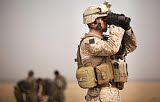 STK105930M
U.S. Marine determines target placement at a target range in Afghanistan.