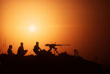 STK105978M
Soldiers set up a security outpost during Operation Desert Storm.