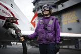 STK106769M
Aviation Boatswain's Mate fuels a T-45C Goshawk training aircraft.