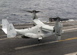 STK106945M
A V-22 Osprey lands aboard the aircraft carrier USS Harry S. Truman.