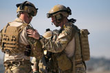 STK107013M
U.S. Air Force pararescue jumpers review their notes and plan of action.
