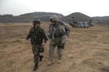 STK107045M
U.S. Army commander, right, and his deputy from the Republic of Korea Army.