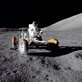 STK200069S
Astronaut drives the Lunar Roving Vehicle on the surface of the moon.