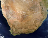 STK200422S
Satellite view of Southern Africa.