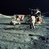 STK201041S
Astronaut and Lunar Module on Moon.