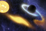 STK201387S
A supermassive black hole at the center of a remote galaxy digesting the remnants of a star.