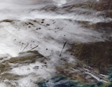 STK201486S
Aircraft dissipation trails over southern United States.