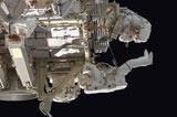 STK201626S
Astronauts participate in extravehicular activity.