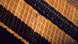 STK201765S
Close-up view of the repaired solar array on the International Space Station.