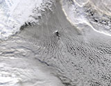 STK202550S
Cloud vortices off Jan Mayen Island, Greenland Sea.