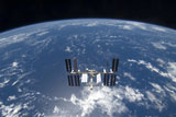 STK202585S
The International Space Station backdropped by a blue and white Earth.