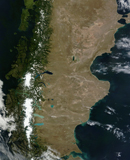 STK203592S
Satellite view of the Patagonia region in South America.