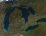 STK203767S
Satellite view of the Great Lakes, USA.