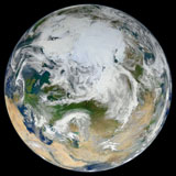 STK204042S
A synthesized view of Earth showing the Arctic, Europe and Asia.
