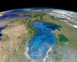 STK204051S
Satellite view of swirling blue phytoplankton bloom in the Black Sea.