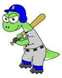 STK600006P
Illustration of a Brontosaurus baseball player.