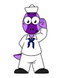 STK600010P
Illustration of a Pachycephalosaurus dinosaur Navy sailor.