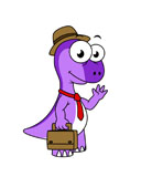 STK600022P
Illustration of a Pachycephalosaurus businessman.