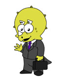 STK600023P
Illustration of a Triceratops businessman.