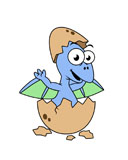 STK600038P
Cute illustration of a baby pterodactyl hatching.