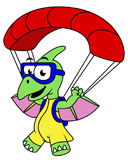 STK600043P
Illustration of a pterodactyl parachuting.