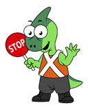 STK600047P
Illustration of a Parasaurolophus traffic enforcer.