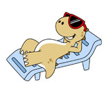 STK600069P
Illustration of a sunbathing Tyrannosaurus Rex.